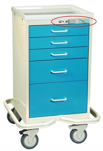 Anesthesia Carts (Mini Electronic Lock - 5 Drawer Tower MOT-524-CCB)