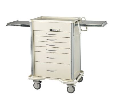 Anesthesia Carts (SELECT Push Button Lock - 6 Drawer Cart SIS-627A-B)
