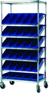 Mobile Slanted Wire Shelving Unit
